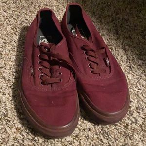 MAROON VANS WOMEN 9.5 MEN 8